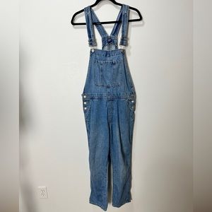 Gap Denim Overalls Women’s Sz M Medium Pasadena Blue Light Wash Cropped Slouchy